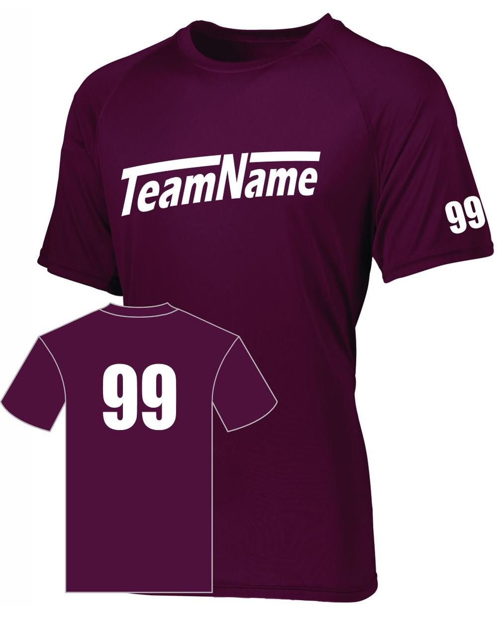 Augusta Youth Attain Wicking Raglan Custom T-Shirt, color: Maroon