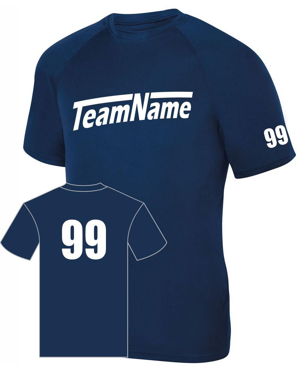 Augusta Youth Attain Wicking Raglan Custom T-Shirt, color: Navy