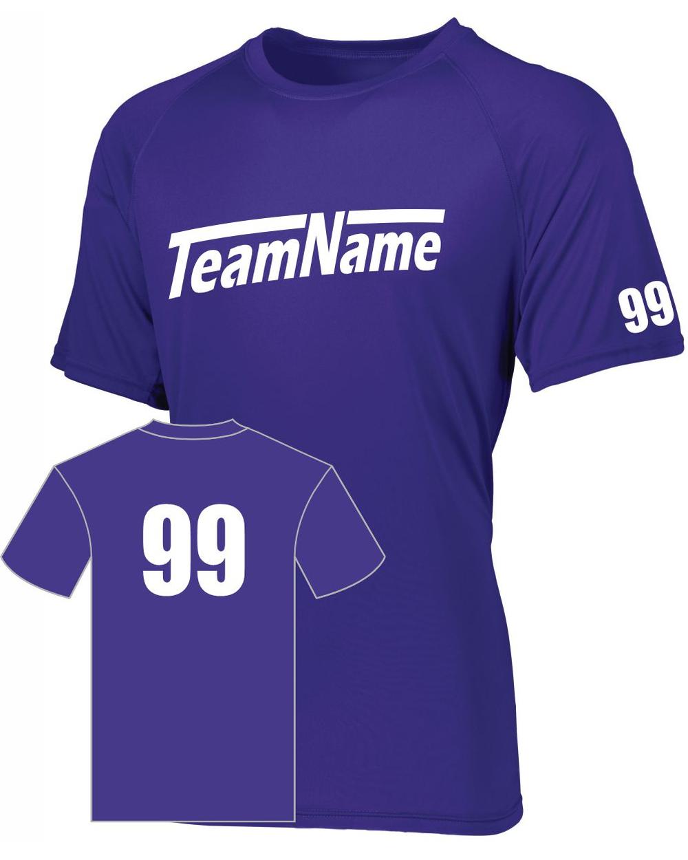 Augusta Youth Attain Wicking Raglan Custom T-Shirt, color: Purple