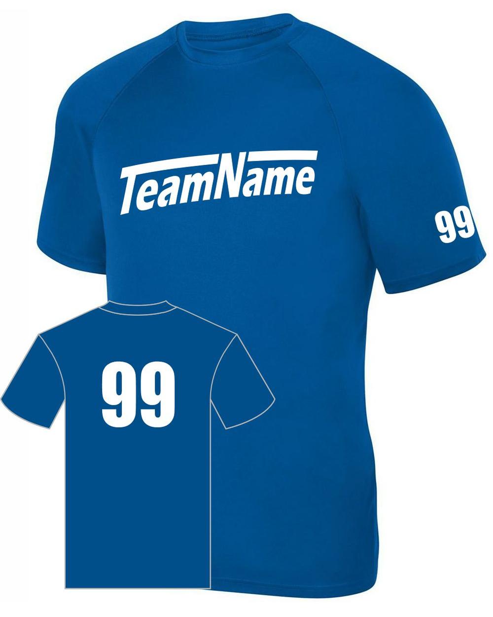 Augusta Youth Attain Wicking Raglan Custom T-Shirt, color: Royal