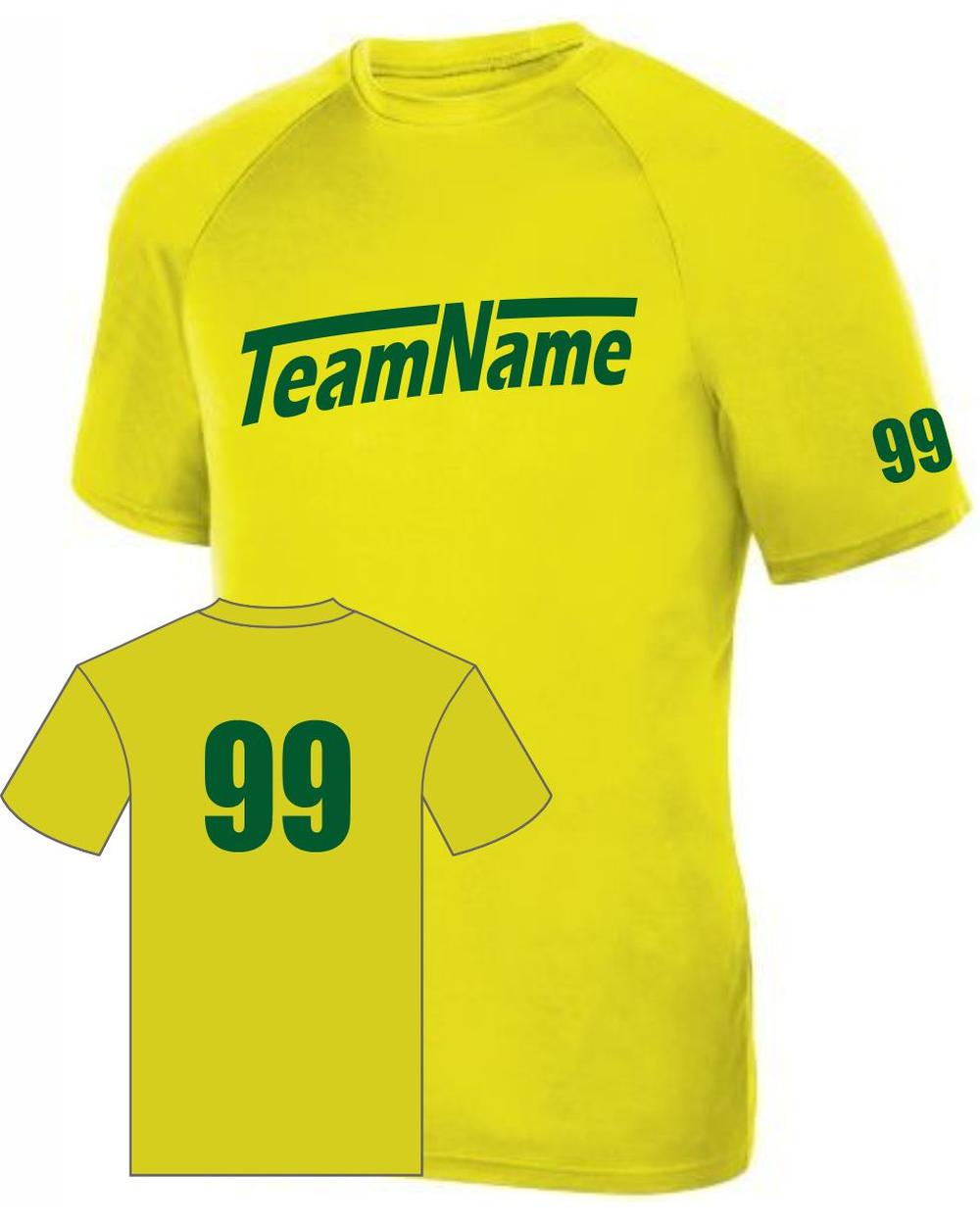 Augusta Youth Attain Wicking Raglan Custom T-Shirt, color: Safety Yellow