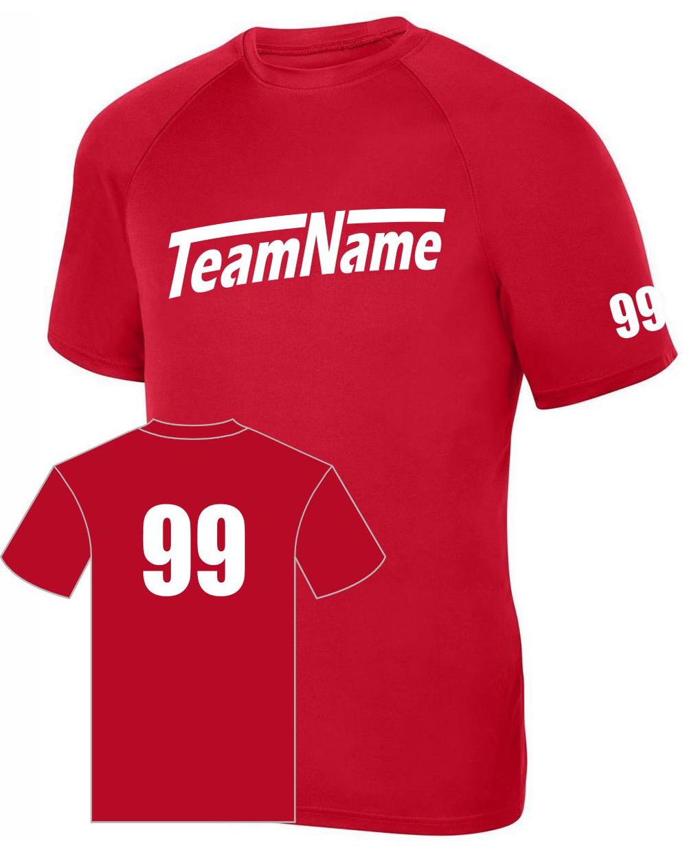 Augusta Youth Attain Wicking Raglan Custom T-Shirt, color: Scarlet