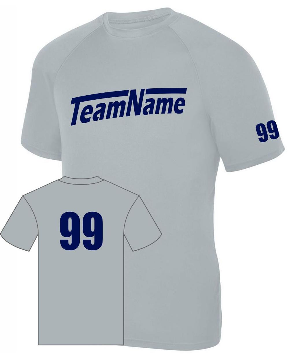 Augusta Youth Attain Wicking Raglan Custom T-Shirt, color: Silver