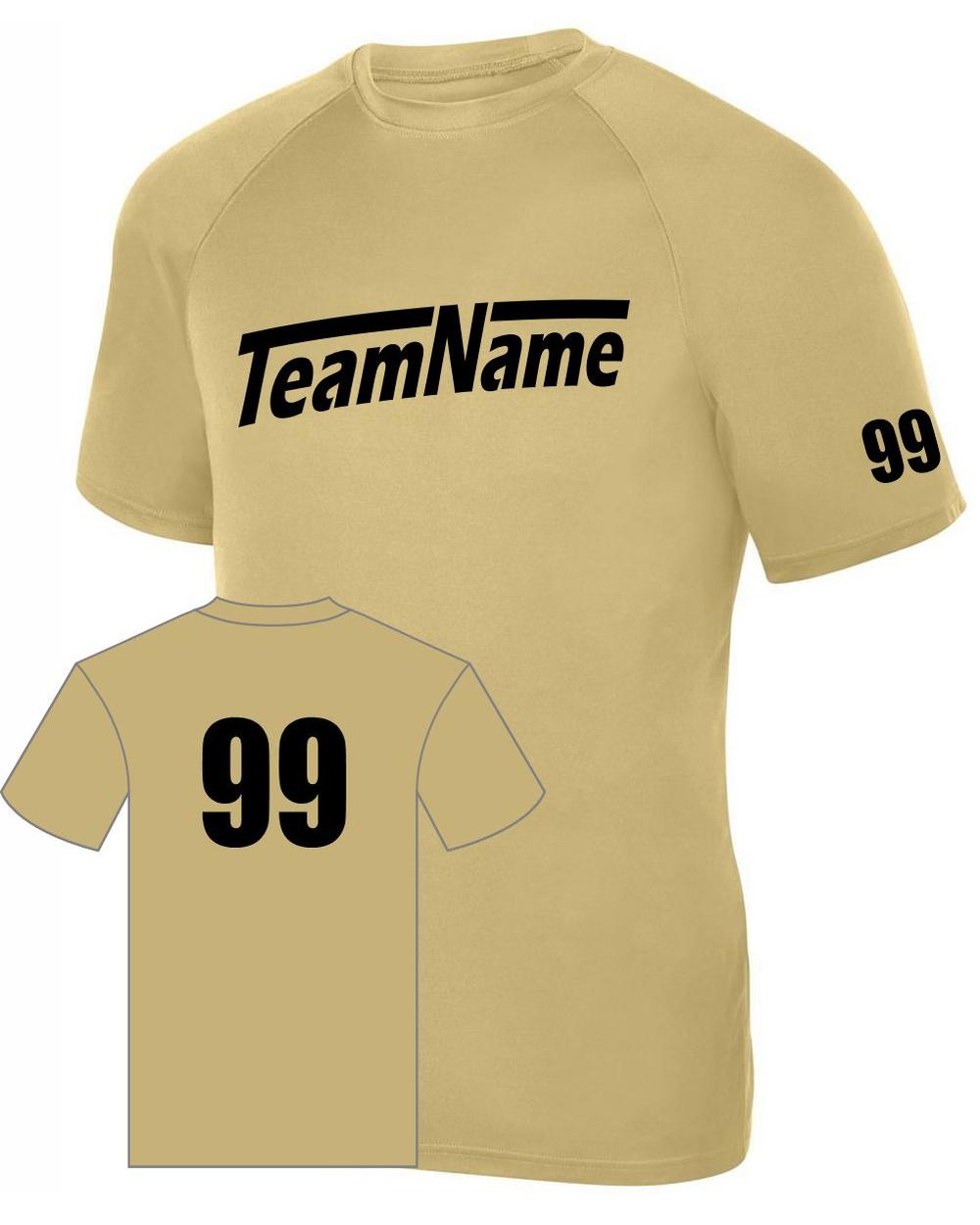 Augusta Youth Attain Wicking Raglan Custom T-Shirt, color: Vegas Gold