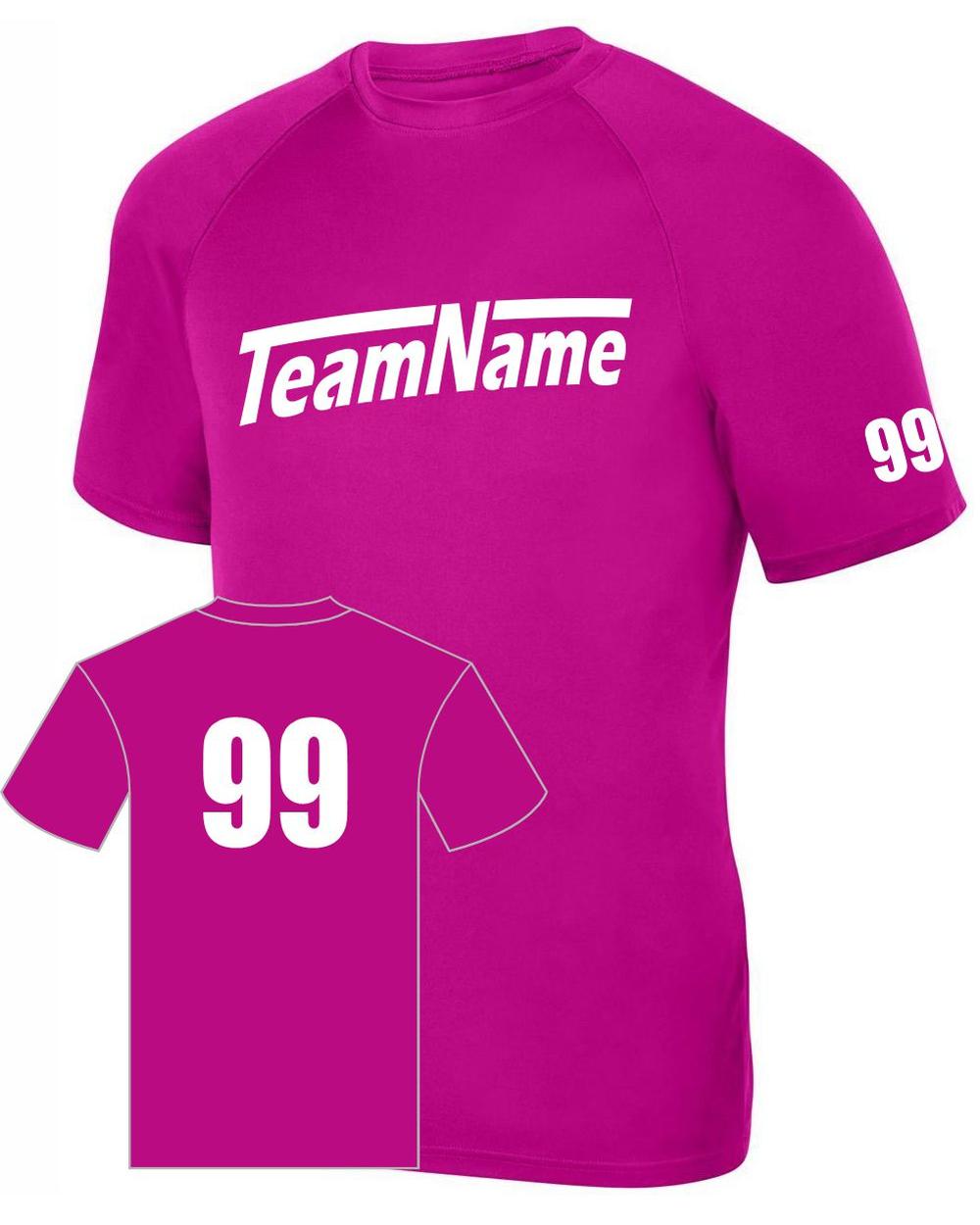 Augusta Youth Attain Wicking Raglan Custom T-Shirt, color: Power Pink