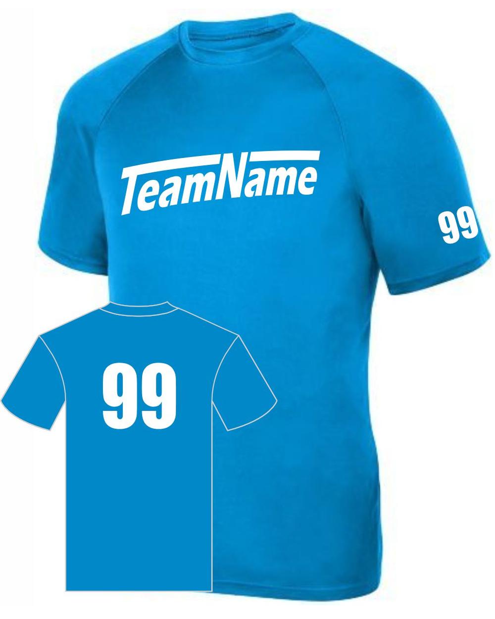 Augusta Youth Attain Wicking Raglan Custom T-Shirt, color: Power Blue
