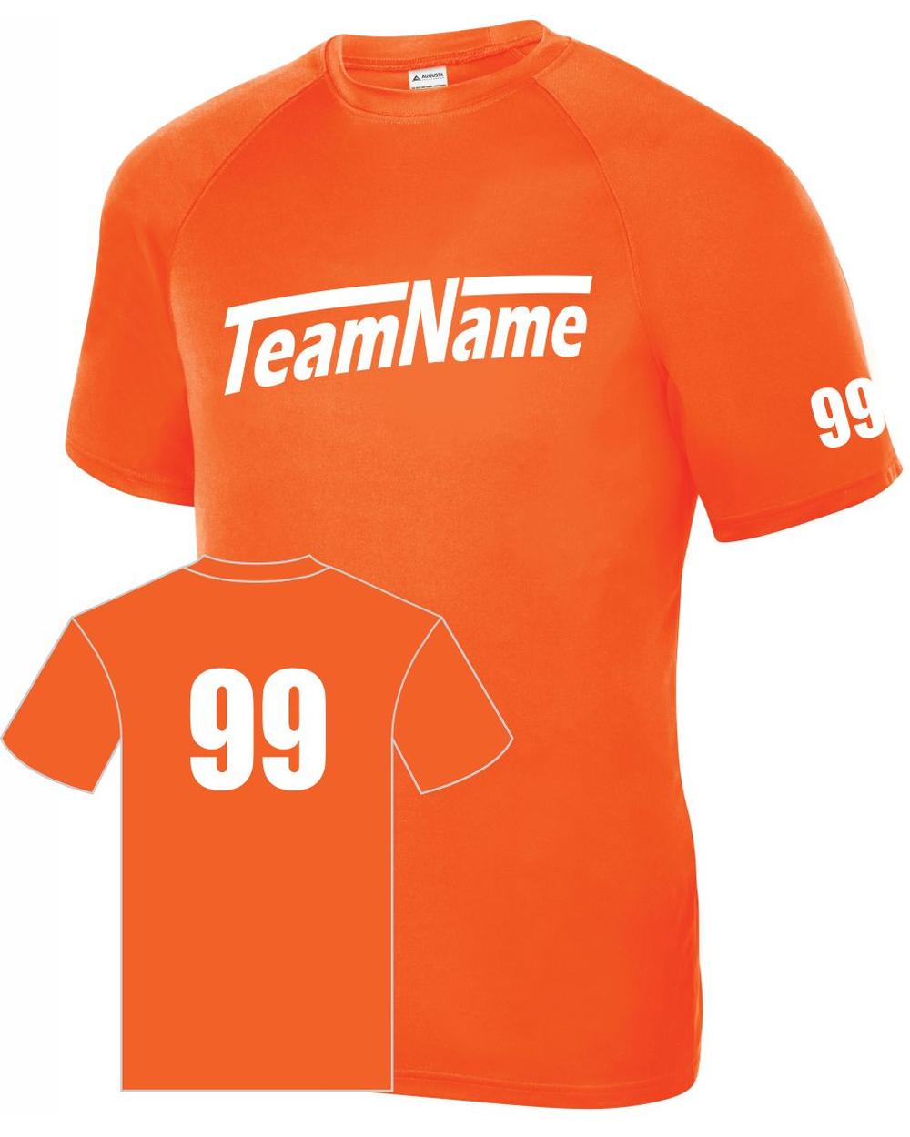 Augusta Youth Attain Wicking Raglan Custom T-Shirt, color: Electric Orange