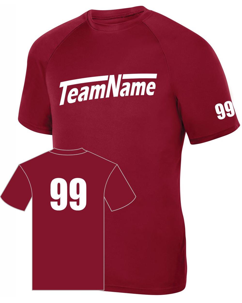 Augusta Youth Attain Wicking Raglan Custom T-Shirt, color: Cardinal