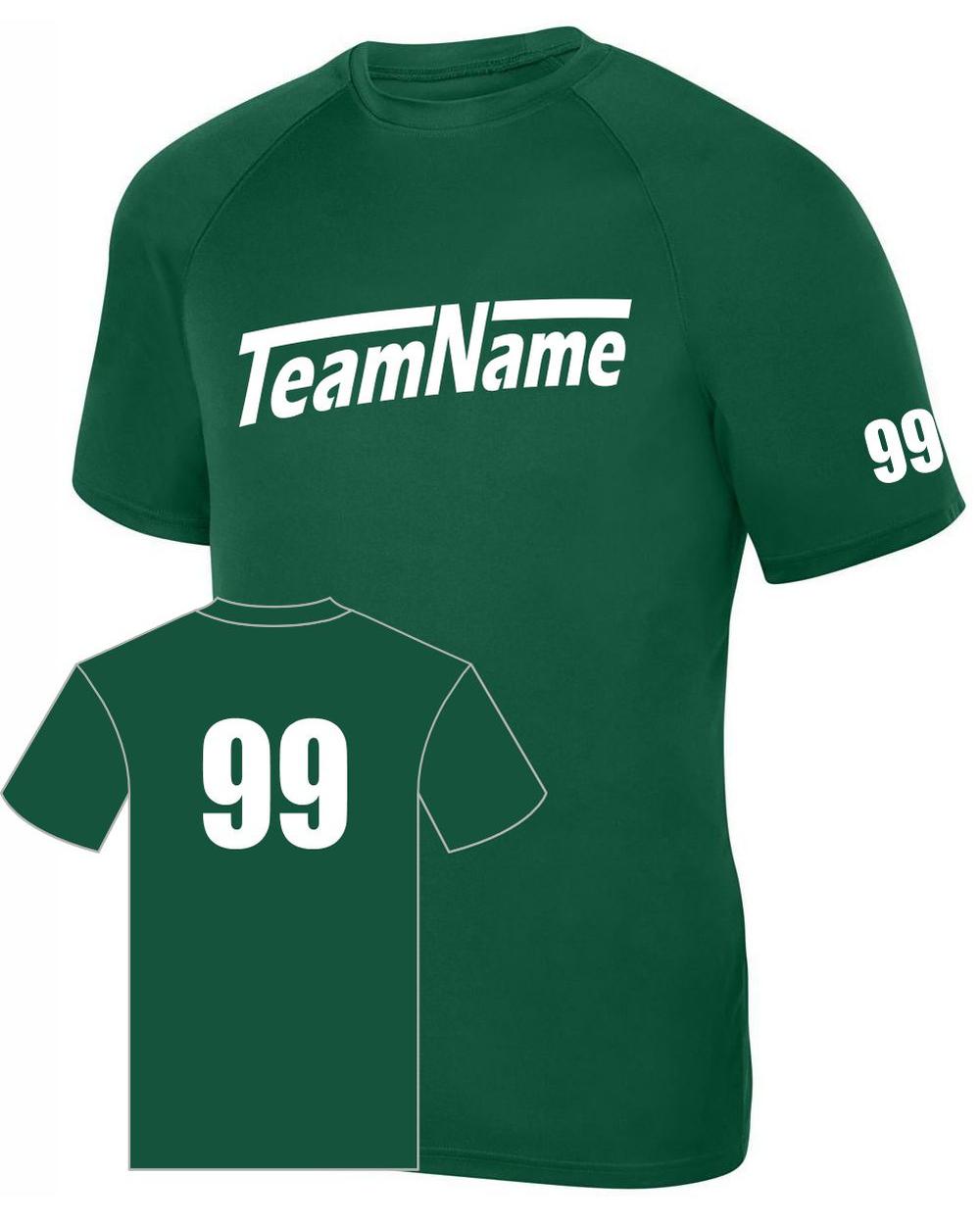 Augusta Youth Attain Wicking Raglan Custom T-Shirt, color: Dark Green