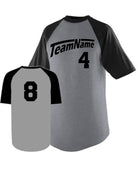 Augusta Raglan S/S Custom Baseball Jersey, color: Athletic Heather/Black