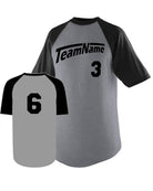 Augusta Raglan S/S Custom Baseball Jersey, color: Athletic Heather/Black