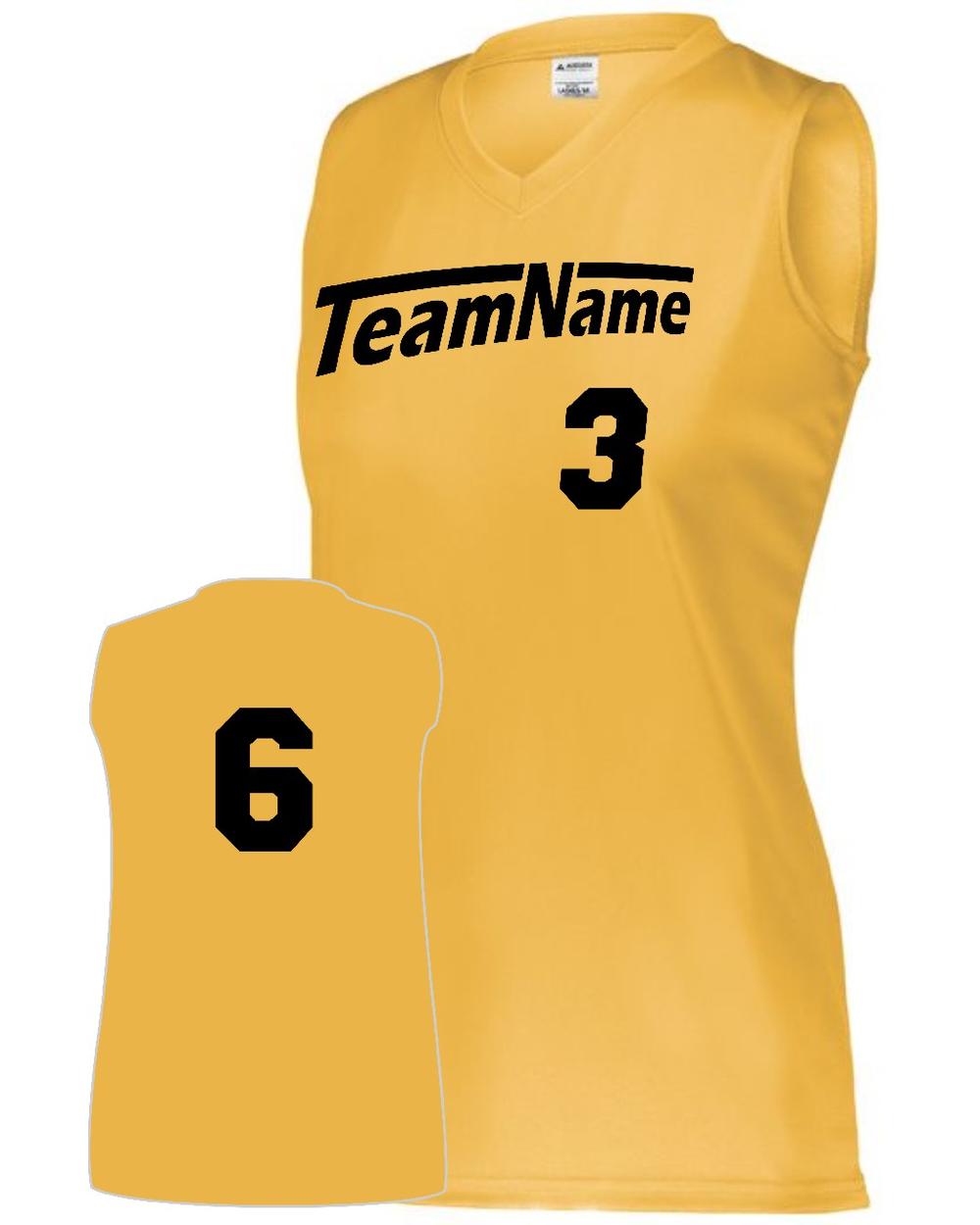 Augusta Women's Attain Wicking Sleeveless Custom Cross-Training Jersey, color: Gold