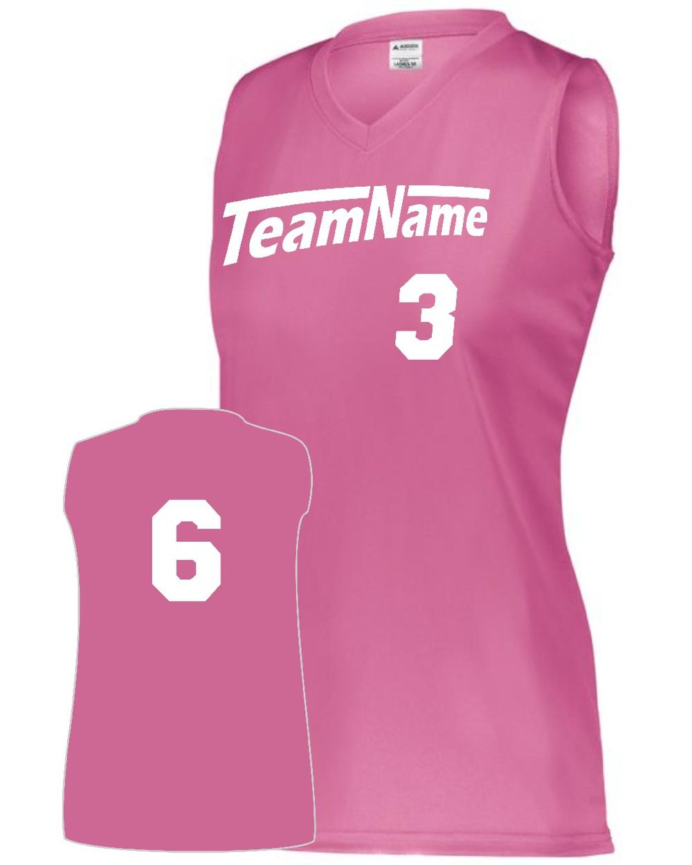 Augusta Women's Attain Wicking Sleeveless Custom Cross-Training Jersey, color: Electric Pink