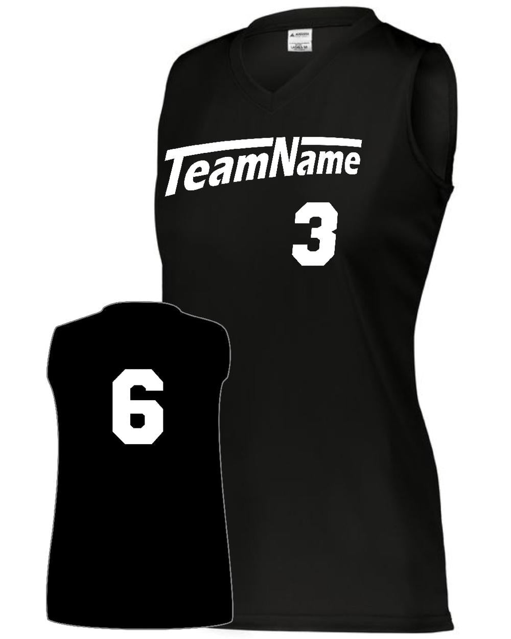 Augusta Girls Attain Wicking Sleeveless Custom Cross-Training Jersey, color: Black