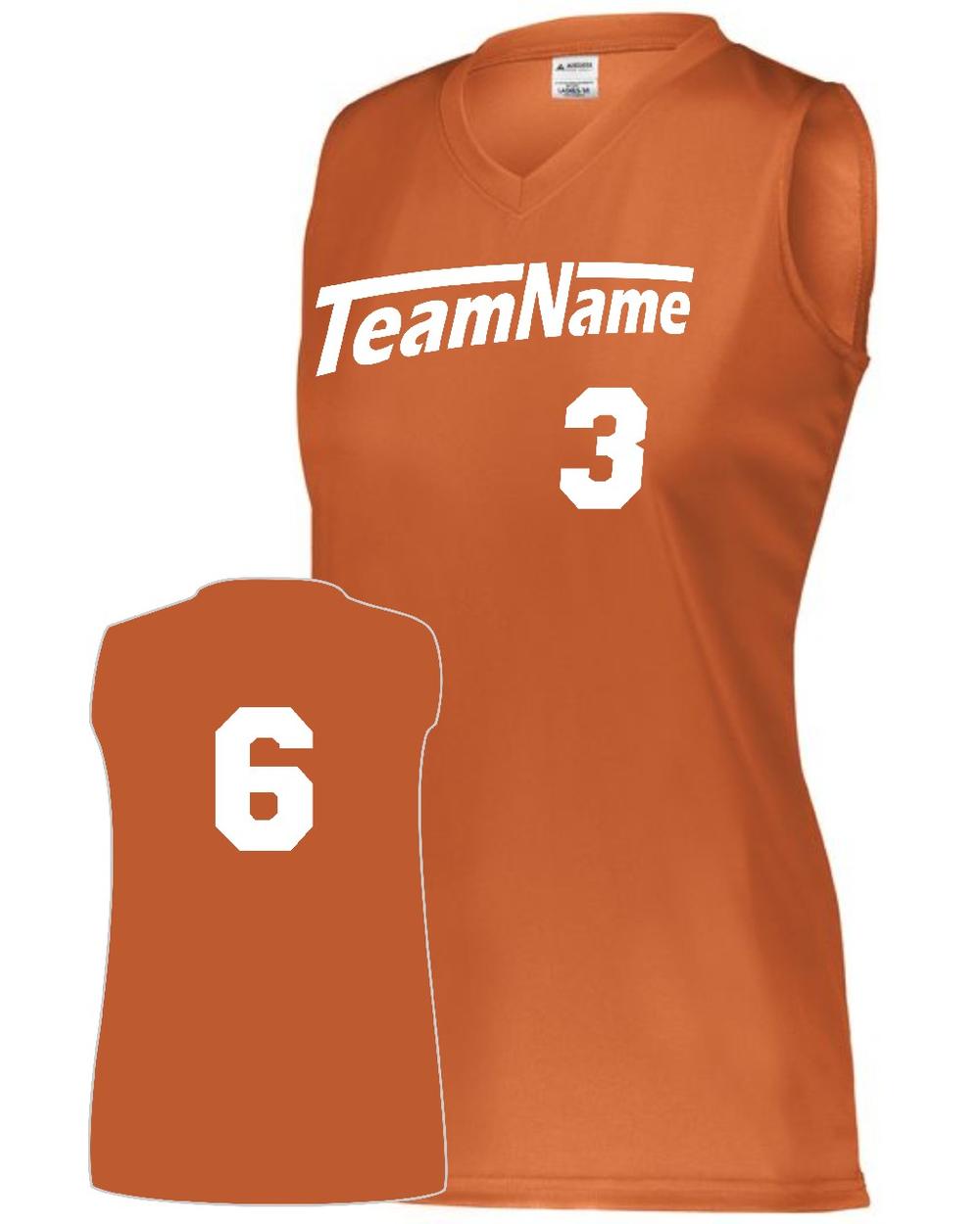 Augusta Girls Attain Wicking Sleeveless Custom Cross-Training Jersey, color: Orange