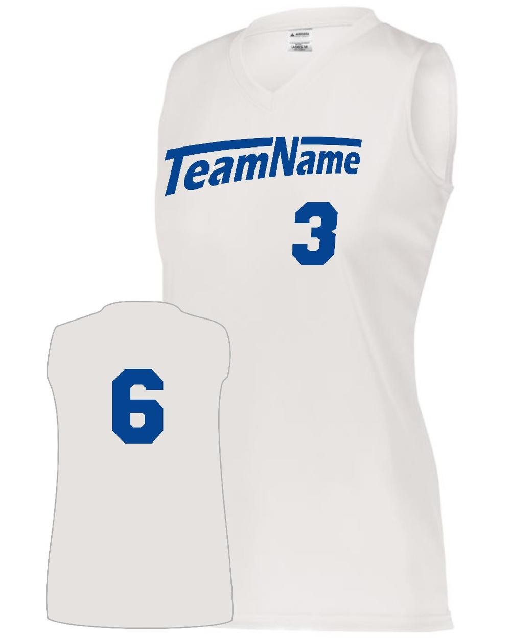 Augusta Girls Attain Wicking Sleeveless Custom Cross-Training Jersey, color: White