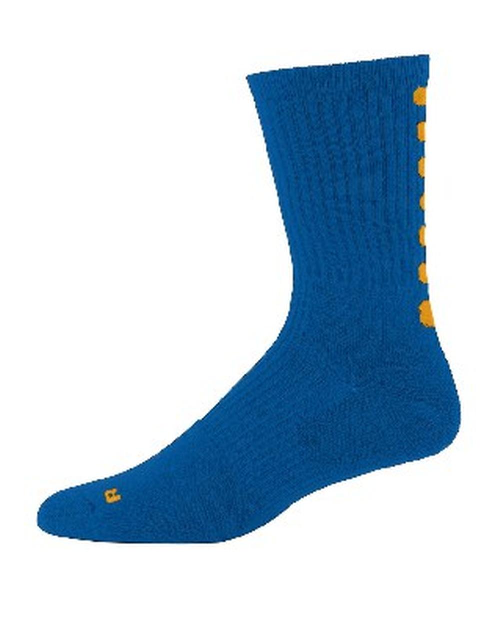 Augusta ColorBlock Crew Socks, color: Royal/Gold