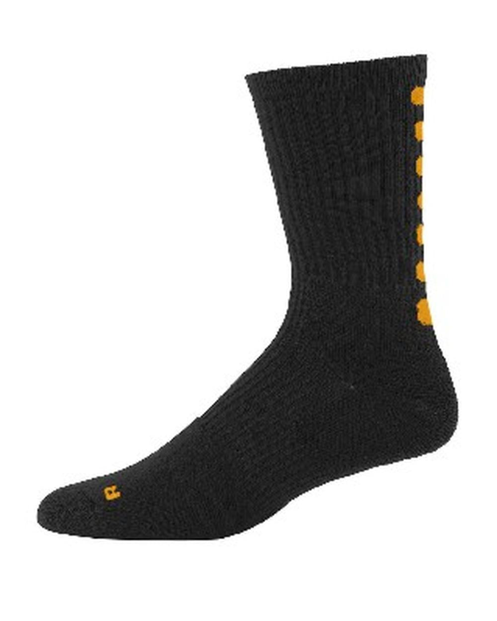 Augusta ColorBlock Crew Socks, color: Black/Gold