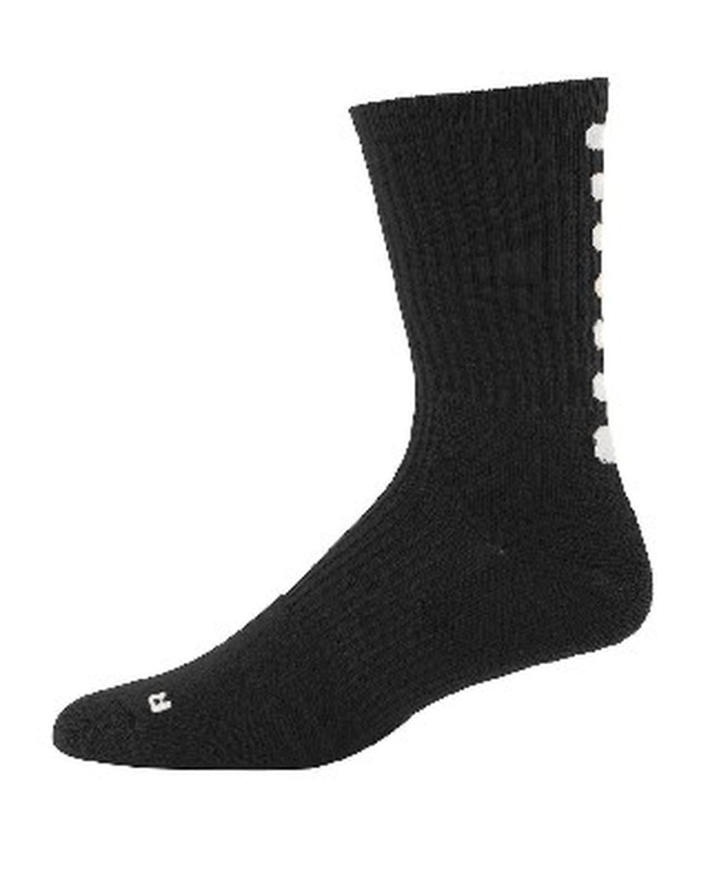 Augusta ColorBlock Crew Socks, color: Black/White