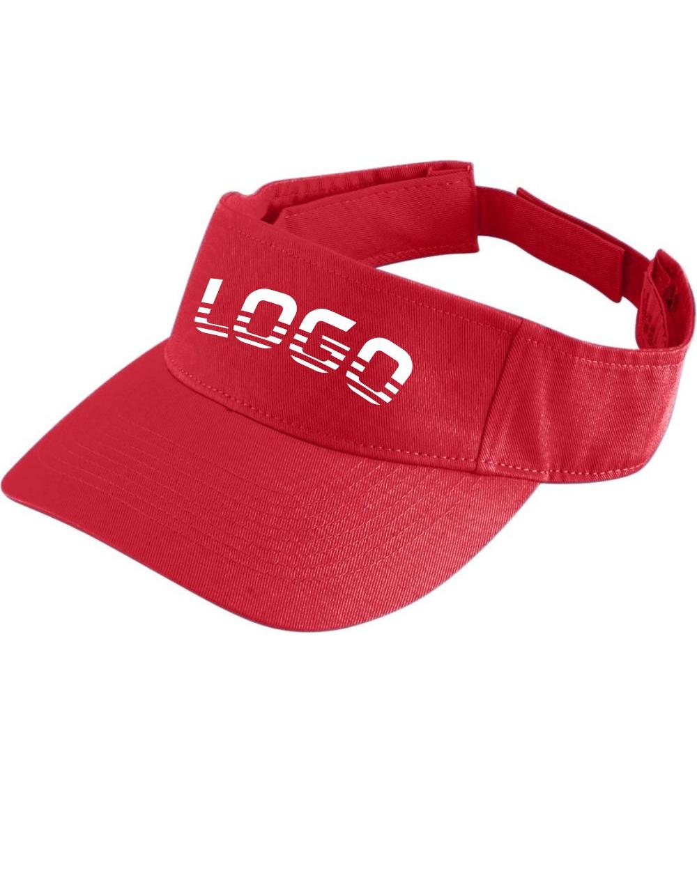 Augusta Youth Sport-Twill Custom Visor, color: Red