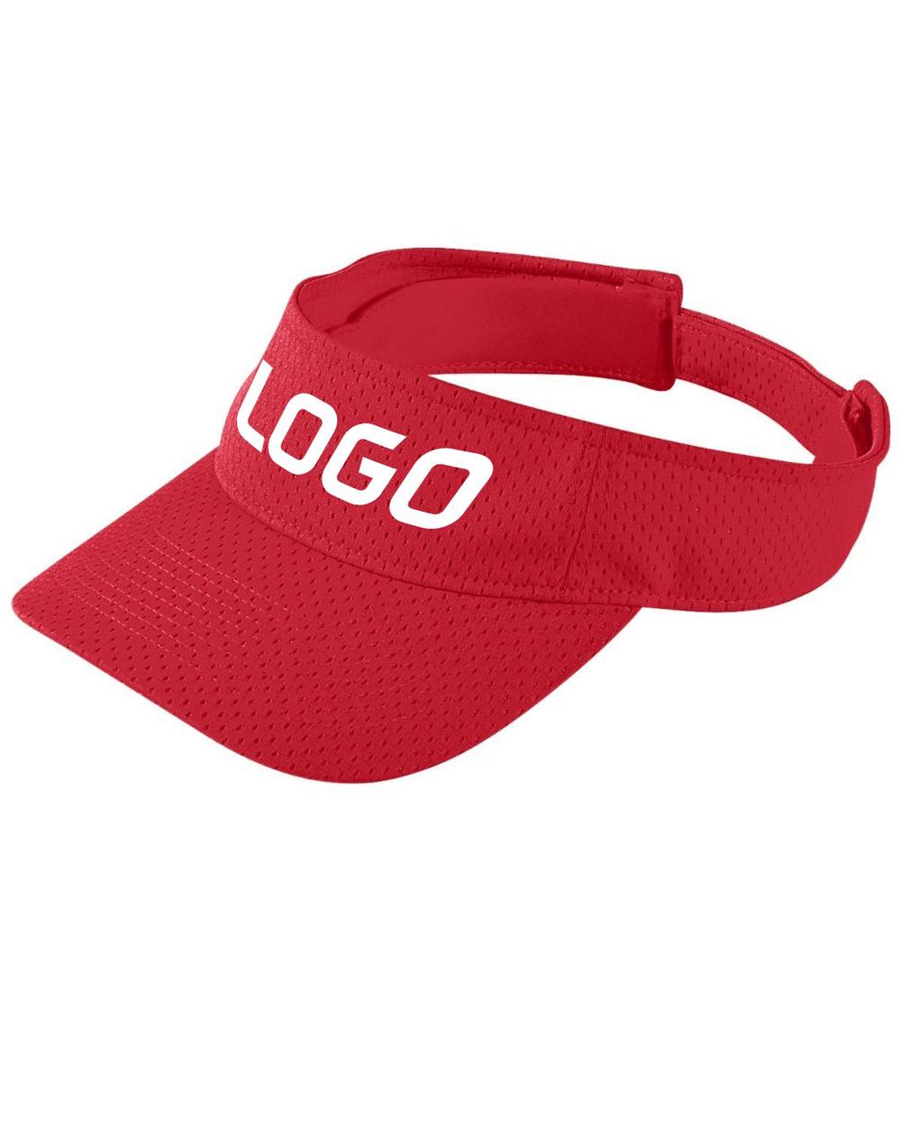Augusta Youth Athletic Mesh Custom Visor, color: Red