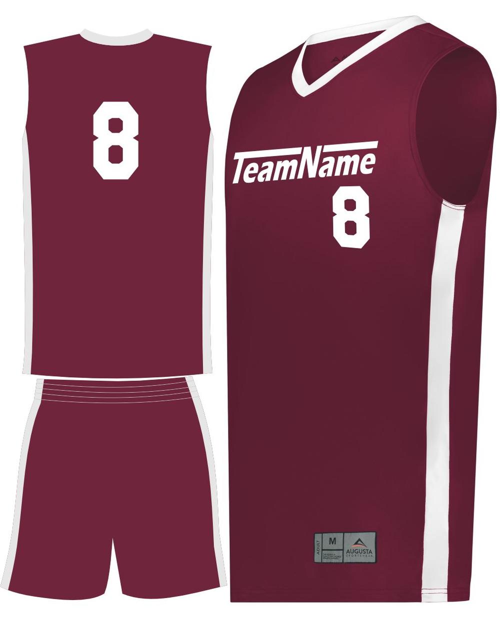 Augusta Match-Up Custom Basketball Uniform, color: Maroon/White
