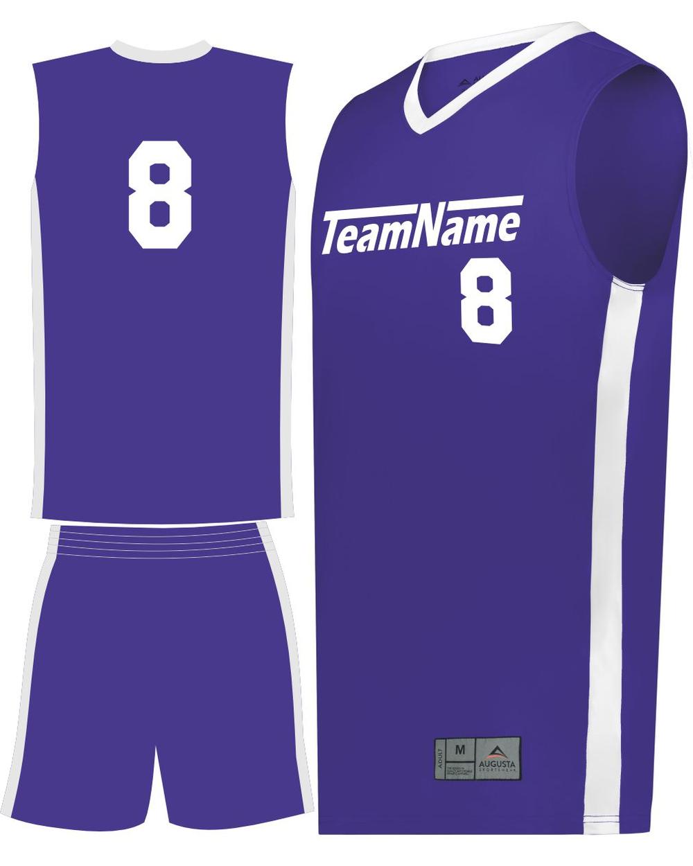 Augusta Match-Up Custom Basketball Uniform, color: Purple/White