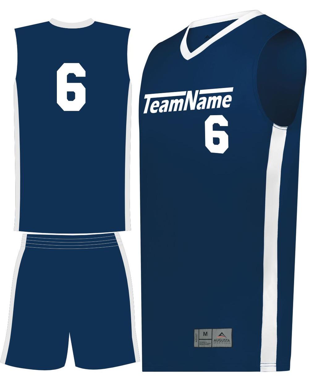Augusta Match-Up Custom Basketball Uniform, color: Navy/White