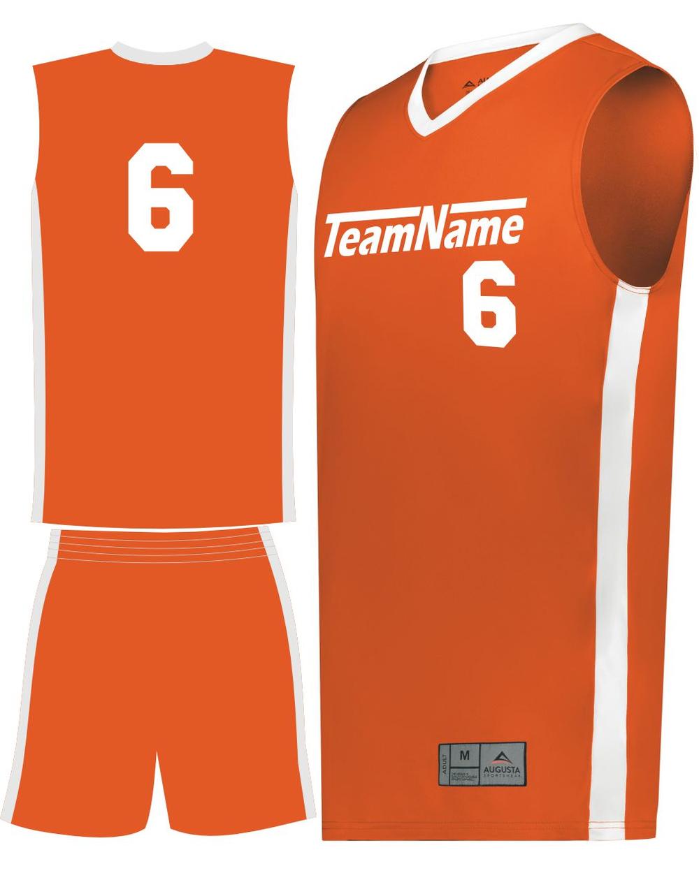 Augusta Match-Up Custom Basketball Uniform, color: Orange/White
