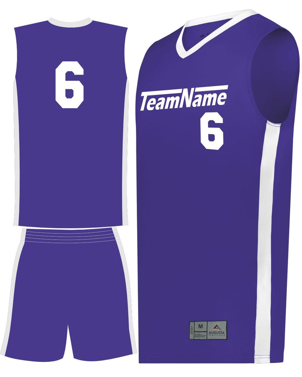 Augusta Match-Up Custom Basketball Uniform, color: Purple/White