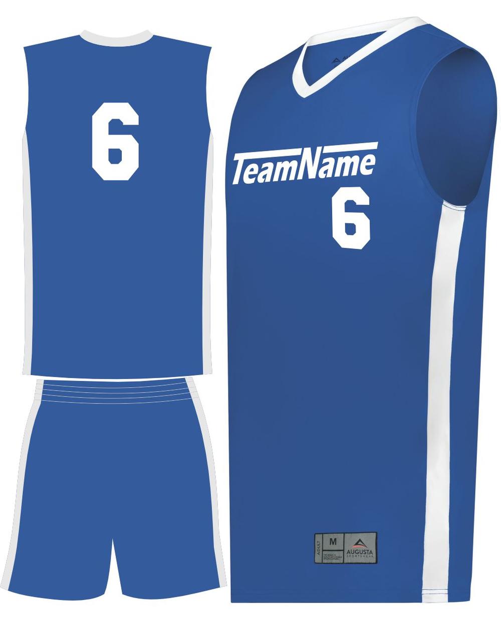Augusta Match-Up Custom Basketball Uniform, color: Royal/White