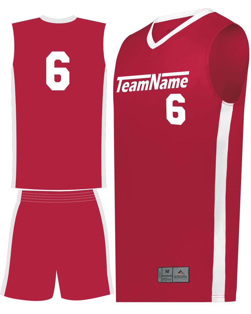 Augusta Match-Up Custom Basketball Uniform, color: Scarlet/White
