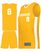 Augusta Match-Up Custom Basketball Uniform, color: Gold/White
