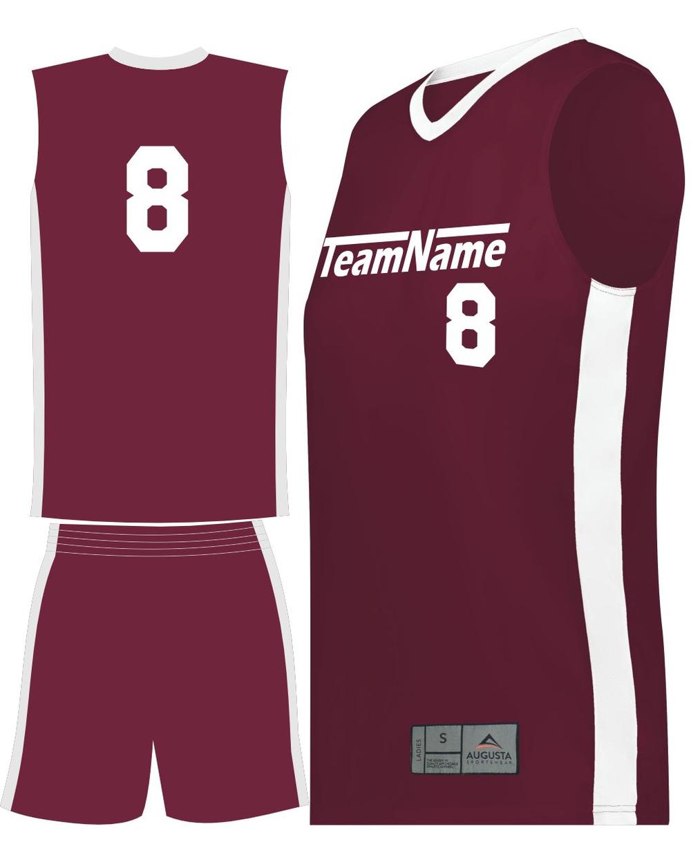 Augusta Match-Up Custom Basketball Uniform, color: Maroon/White
