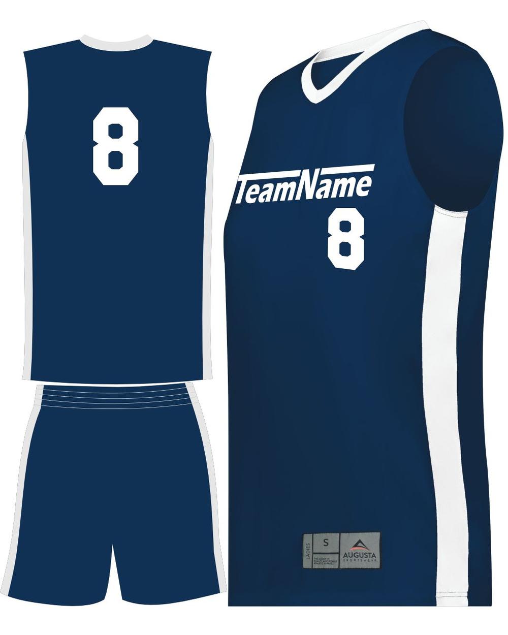 Augusta Women's Match-Up Custom Basketball Uniform, color: Navy/White