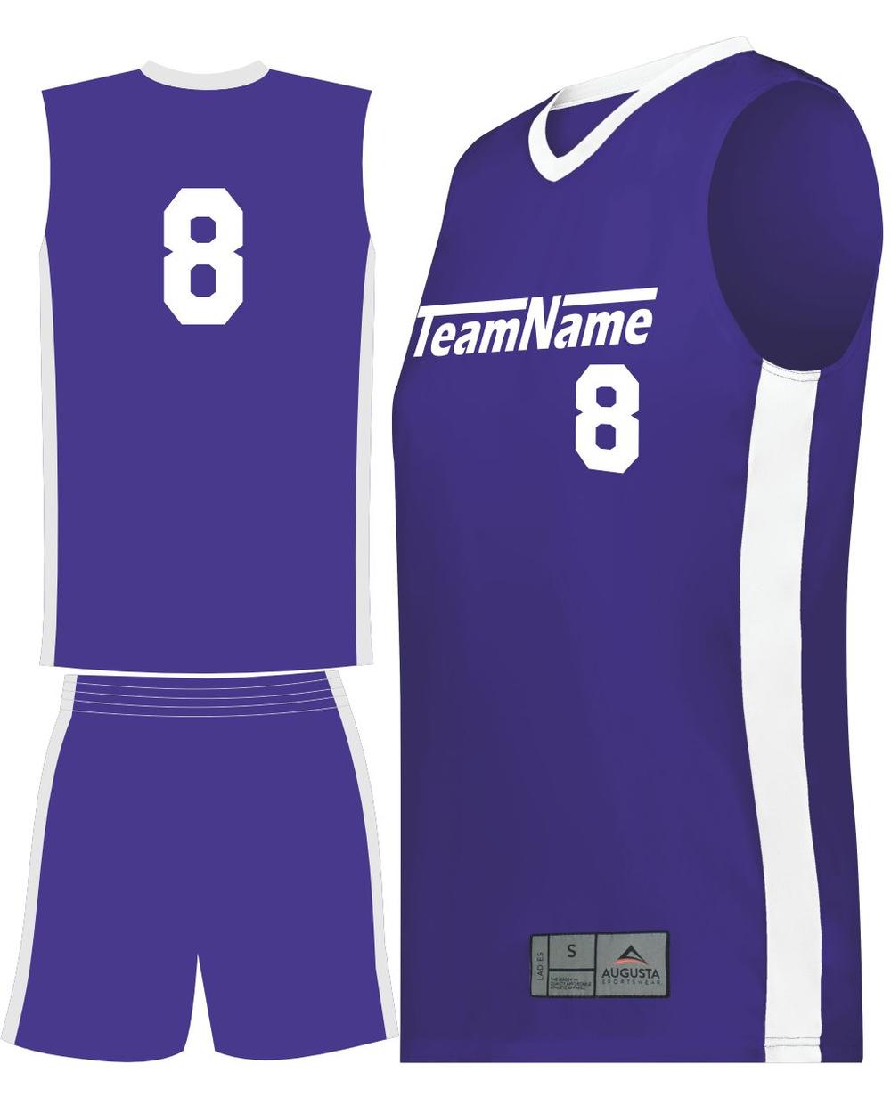 Augusta Women's Match-Up Custom Basketball Uniform, color: Purple/White