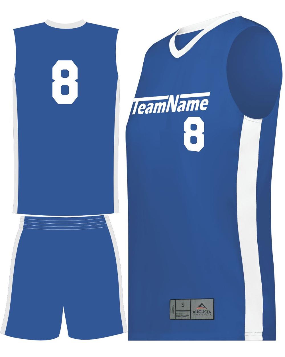 Augusta Women's Match-Up Custom Basketball Uniform, color: Royal/White