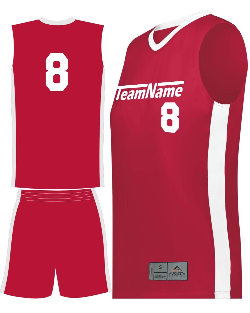 Augusta Match-Up Custom Basketball Uniform, color: Scarlet/White