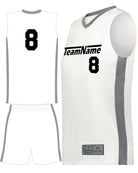 Augusta Match-Up Custom Basketball Uniform, color: White/Graphite