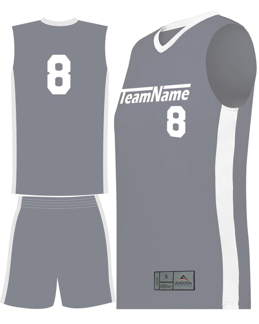 Augusta Match-Up Custom Basketball Uniform, color: Graphite/White