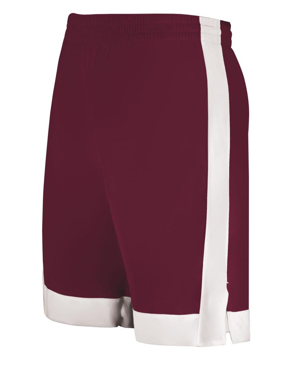 Augusta Men's Match-Up Basketball Short, color: Maroon/White