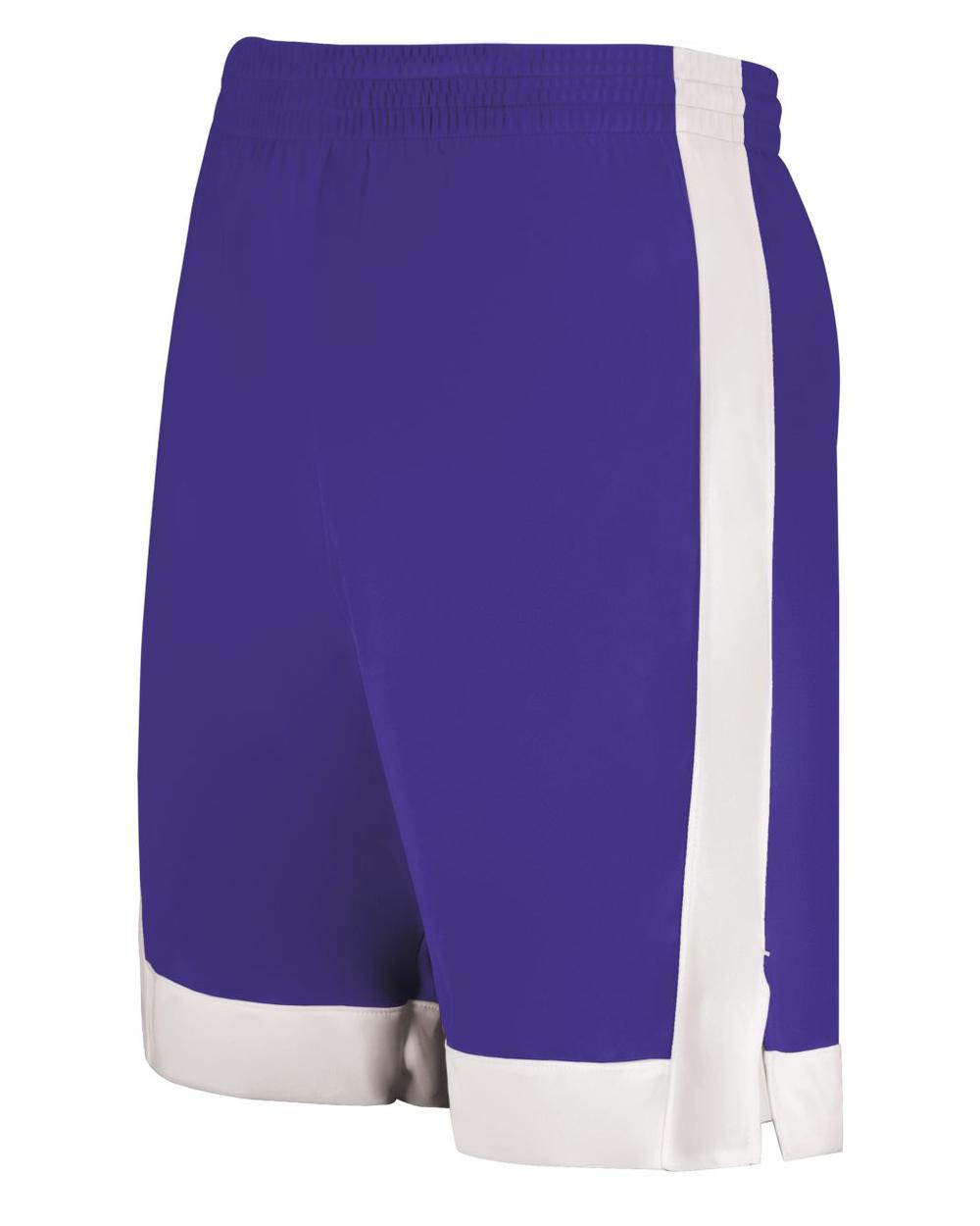 Augusta Men's Match-Up Basketball Short, color: Purple/White