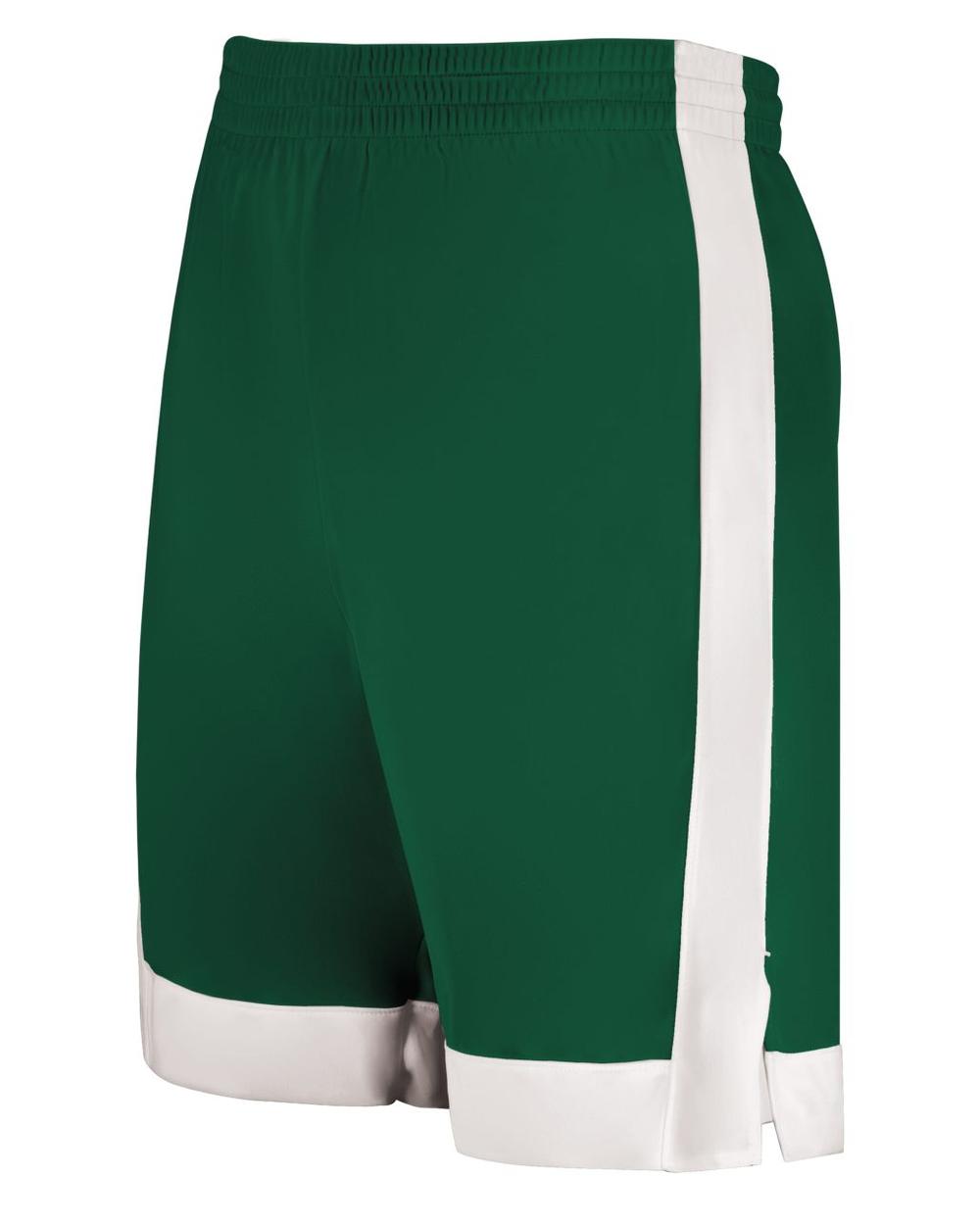 Augusta Men's Match-Up Basketball Short, color: Dark Green/White