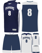 High 5 Custom Reversible Basketball Uniform, color: Navy/White