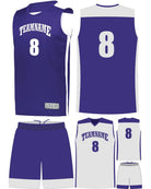 High 5 Custom Reversible Basketball Uniform, color: Purple/White