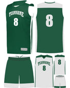 High 5 Custom Reversible Basketball Uniform, color: Dark Green/White