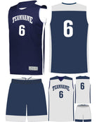 High 5 Custom Reversible Basketball Uniform, color: Navy/White