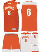 High 5 Custom Reversible Basketball Uniform, color: Orange/White