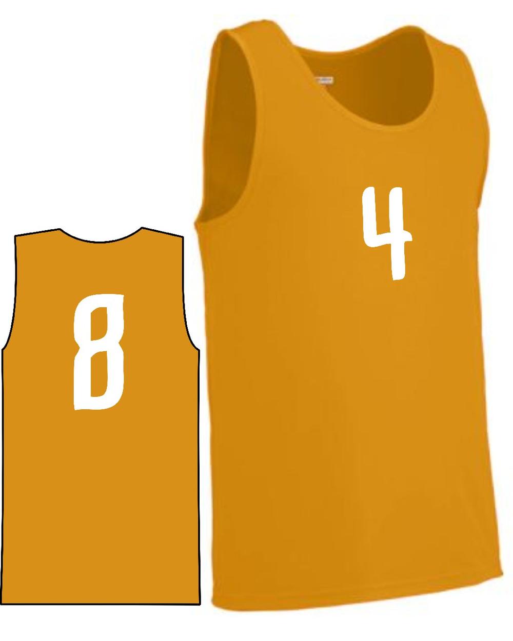 Augusta Men's Value Training Numbered Basketball Jersey, color: Gold