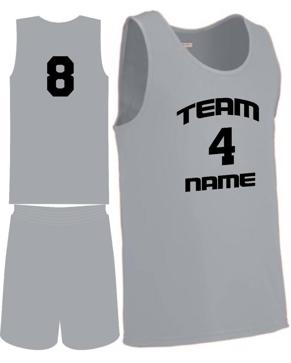 Augusta Men's Custom Value Training Basketball Uniform, color: Silver Grey